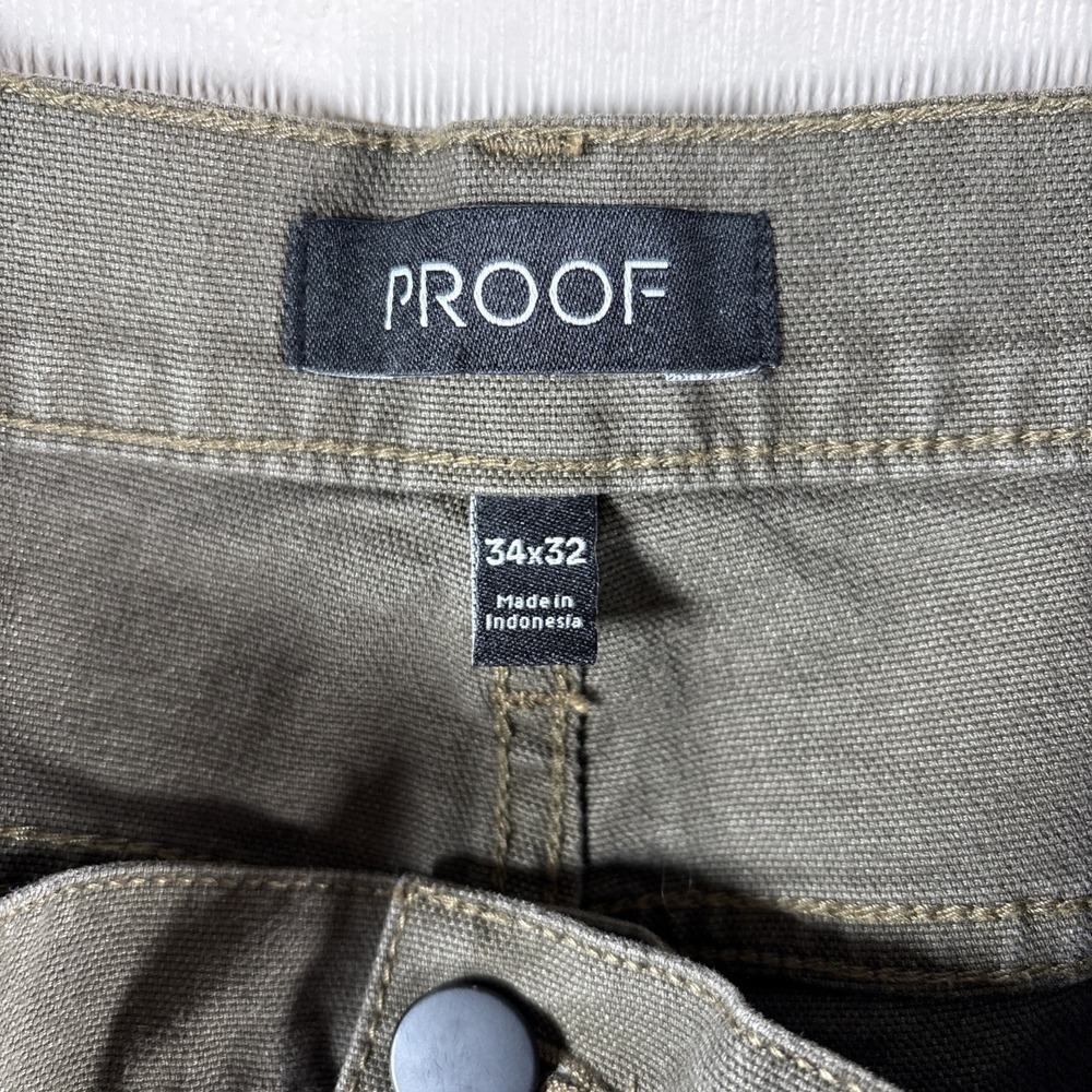 Proof Rover Pants Mens 34x32 Green Slim Fit Huckberry Stretch Canvas Straight - Picture 2 of 10